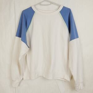 Levis cream raglan sleeve color block sweatshirt Size Large Classic Casual Comfy
